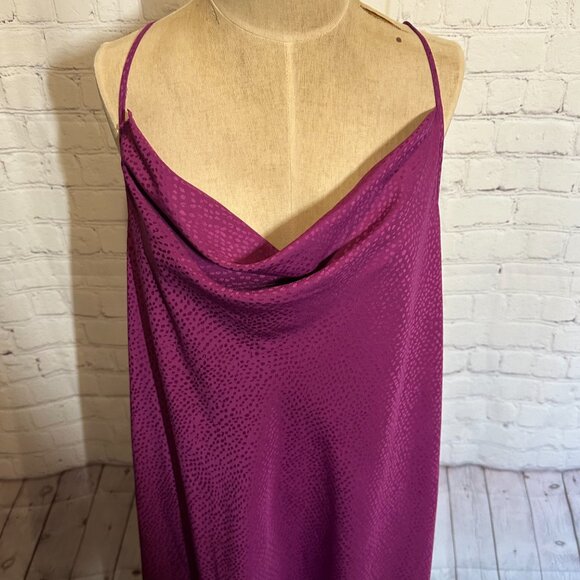 EVRI satin slip dress 2X purple patterned - Picture 6 of 9
